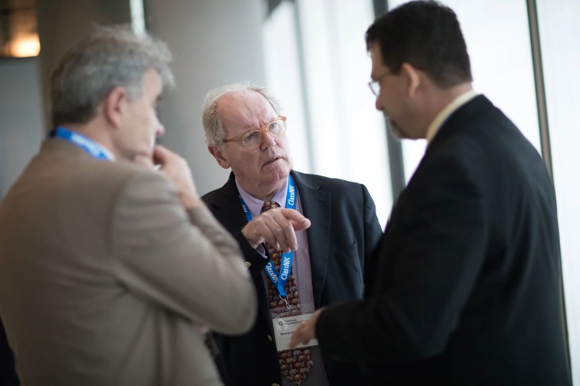 Delegates in conversation at a networking break